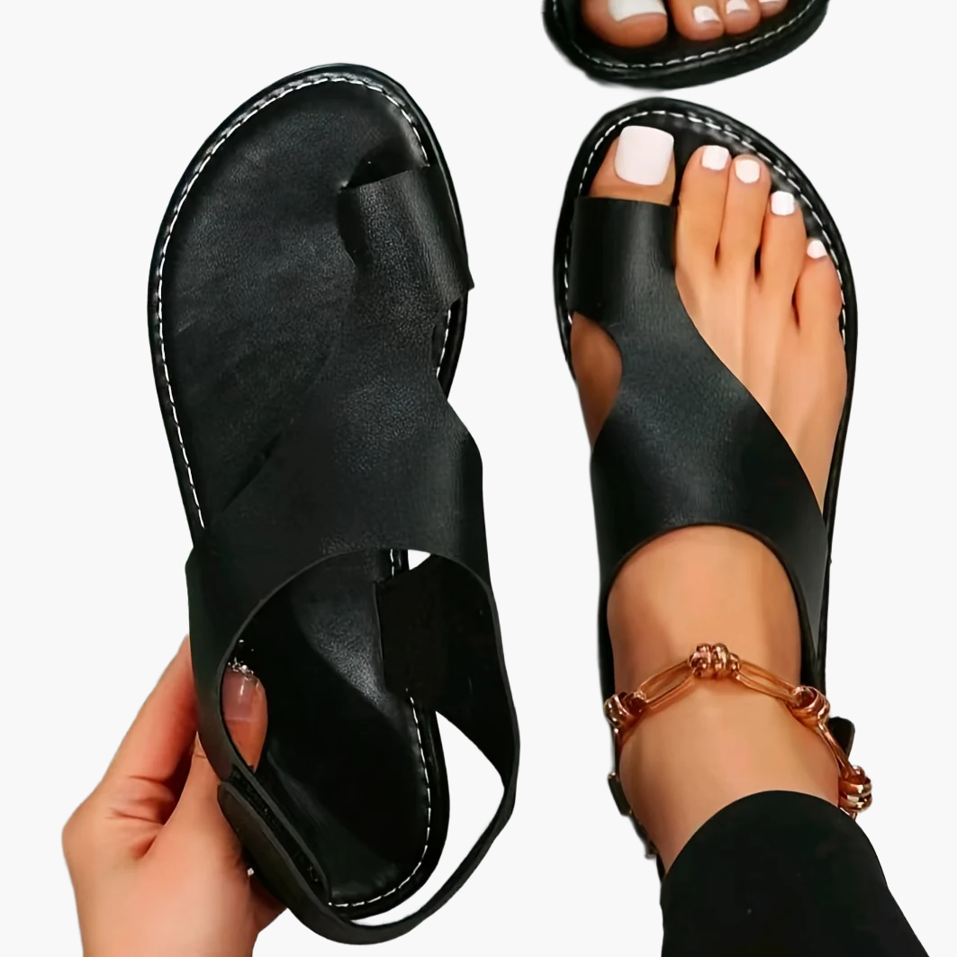 Damen Sandalen Sommer Bequem Offener Zeh Freizeit Minimalistischer Stil