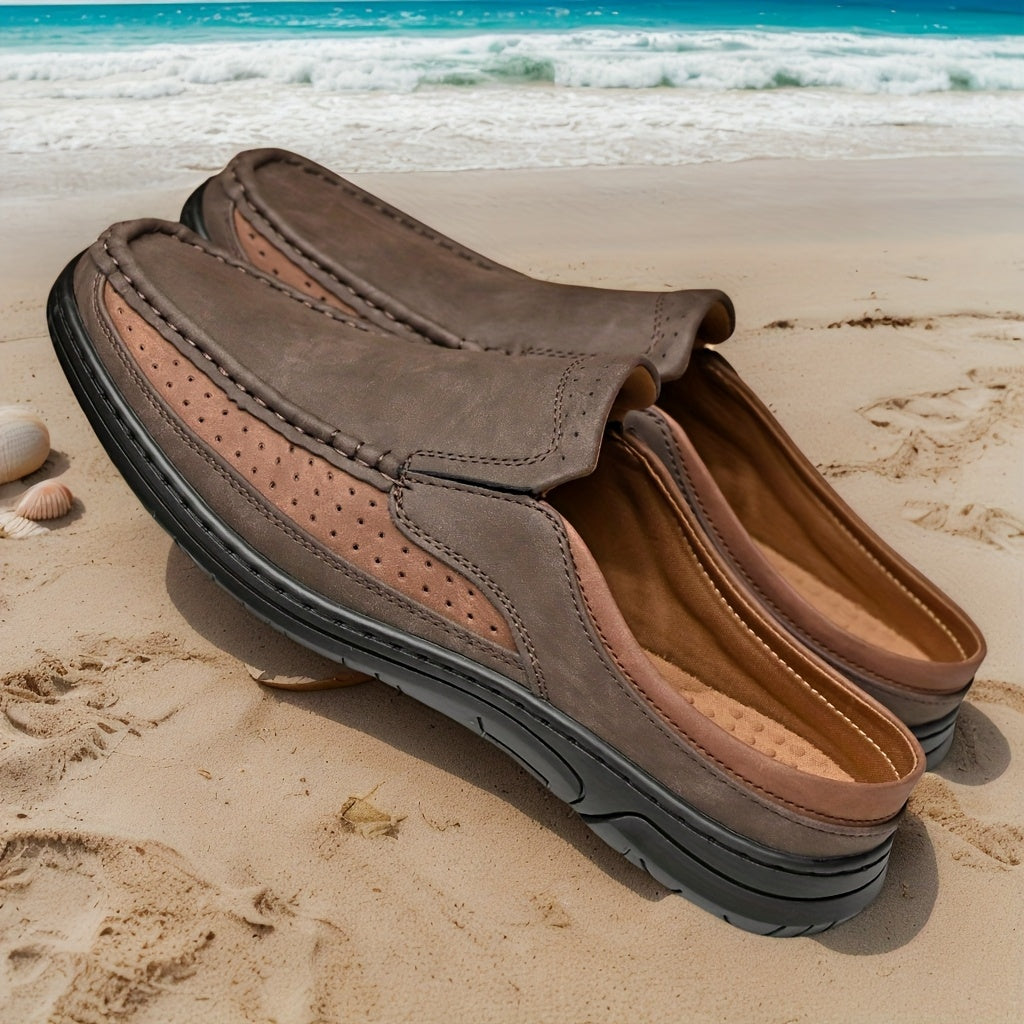 Herren Slip-On Loafer Freizeitstil – Offene Slipper für entspannten Komfort und smarten Look