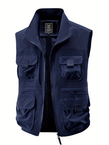 Herren Outdoor Weste mit Mehreren Taschen – Funktionelle Freizeit- und Angelweste