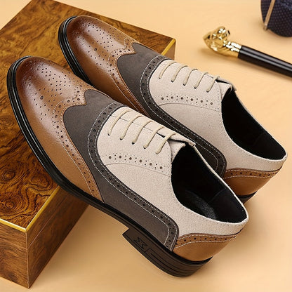 Herren Business Casual Brogue Schuhe – Klassische Schnürschuhe für Alltag & Büro