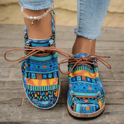 Damen Vintage Freizeitschuhe im Boho-Stil – Bequeme bunte Mokassins für Alltag und Reisen