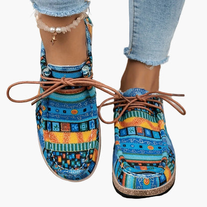 Damen Vintage Freizeitschuhe im Boho-Stil – Bequeme bunte Mokassins für Alltag und Reisen