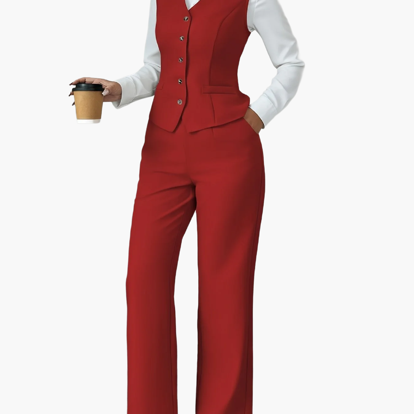 Damen Business Anzug Zweiteiler – Eleganter Büro Look mit Weste und Hose