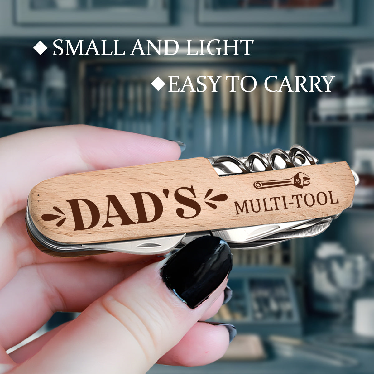 Vaterstag Herren Multi-Tool – Klassisches Taschenmesser mit Gravur, Geschenkidee für Papa