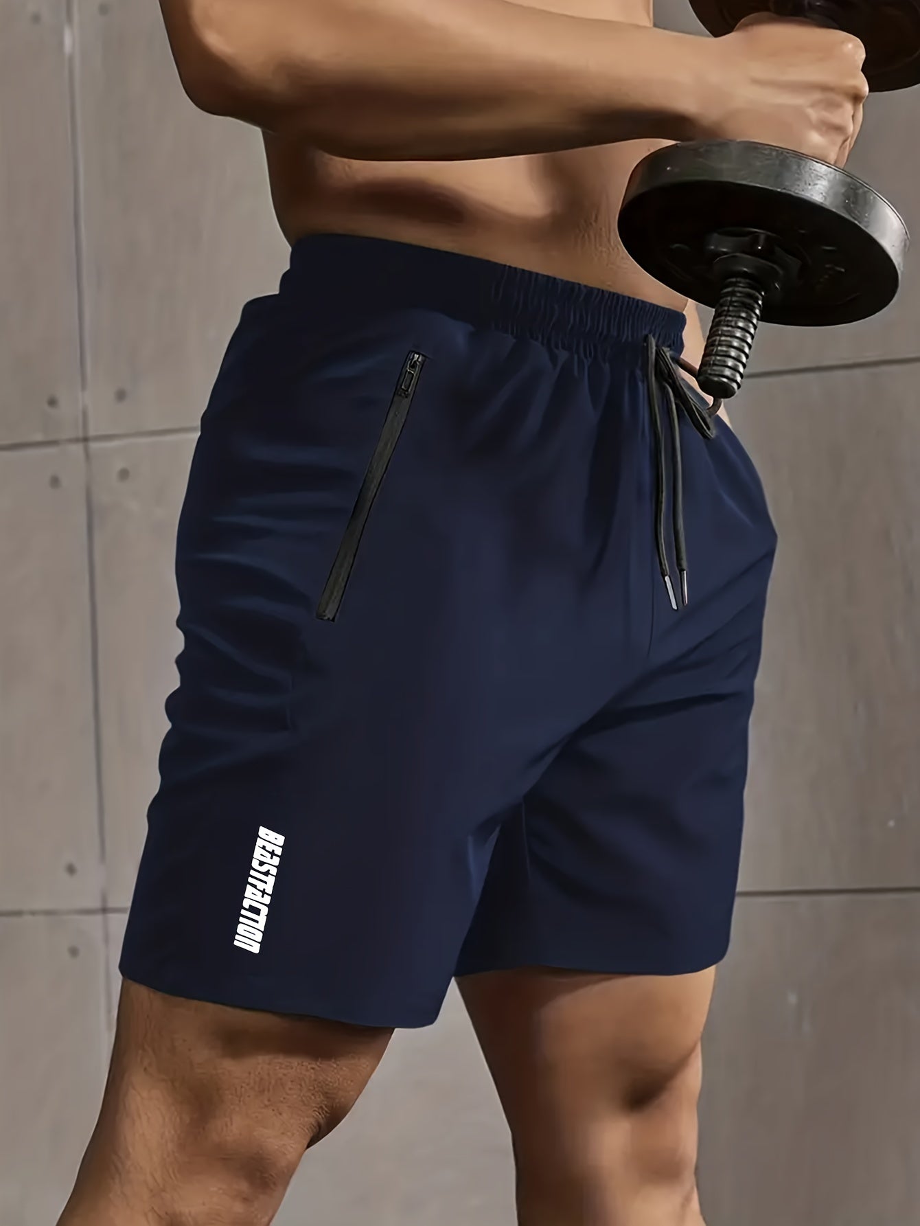 Herren Sportshorts mit Reißverschluss-Taschen – Trainingsshorts für Fitness & Workout