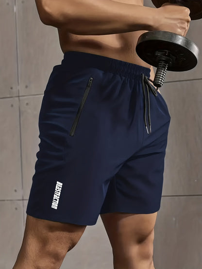 Herren Sportshorts mit Reißverschluss-Taschen – Trainingsshorts für Fitness & Workout