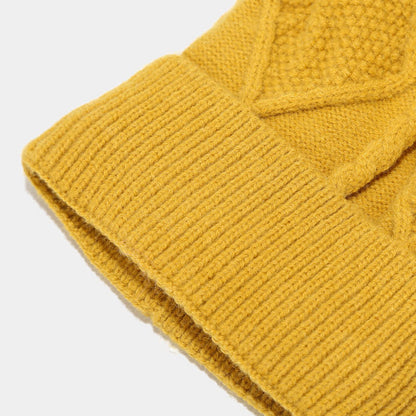 Strickmütze Schal Handschuhe Set mit Bommel und Touchscreen-Funktion