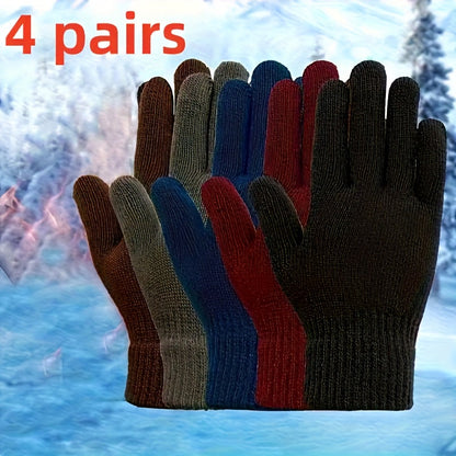 Unisex Strickhandschuhe Warme Fingerhandschuhe Gerippte Bündchen