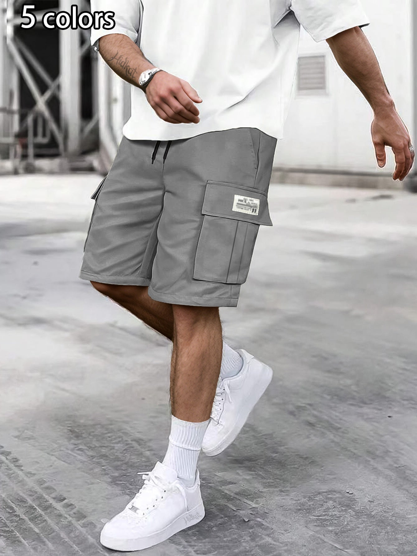 Herren Cargo Shorts Freizeit Streetwear mit Tasche – Lässige Sommer Bermuda für Alltag und Sport