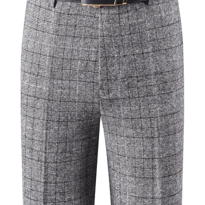 Herren Hose im Karomuster Anzughose Klassisch Elegante Freizeithose
