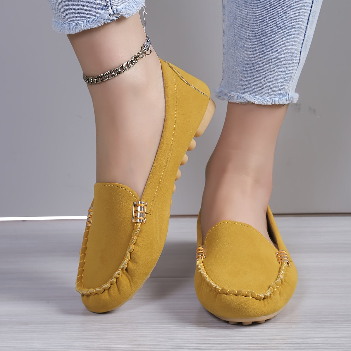 Damen Mokassins Bequeme Slipper für Alltag und Freizeit
