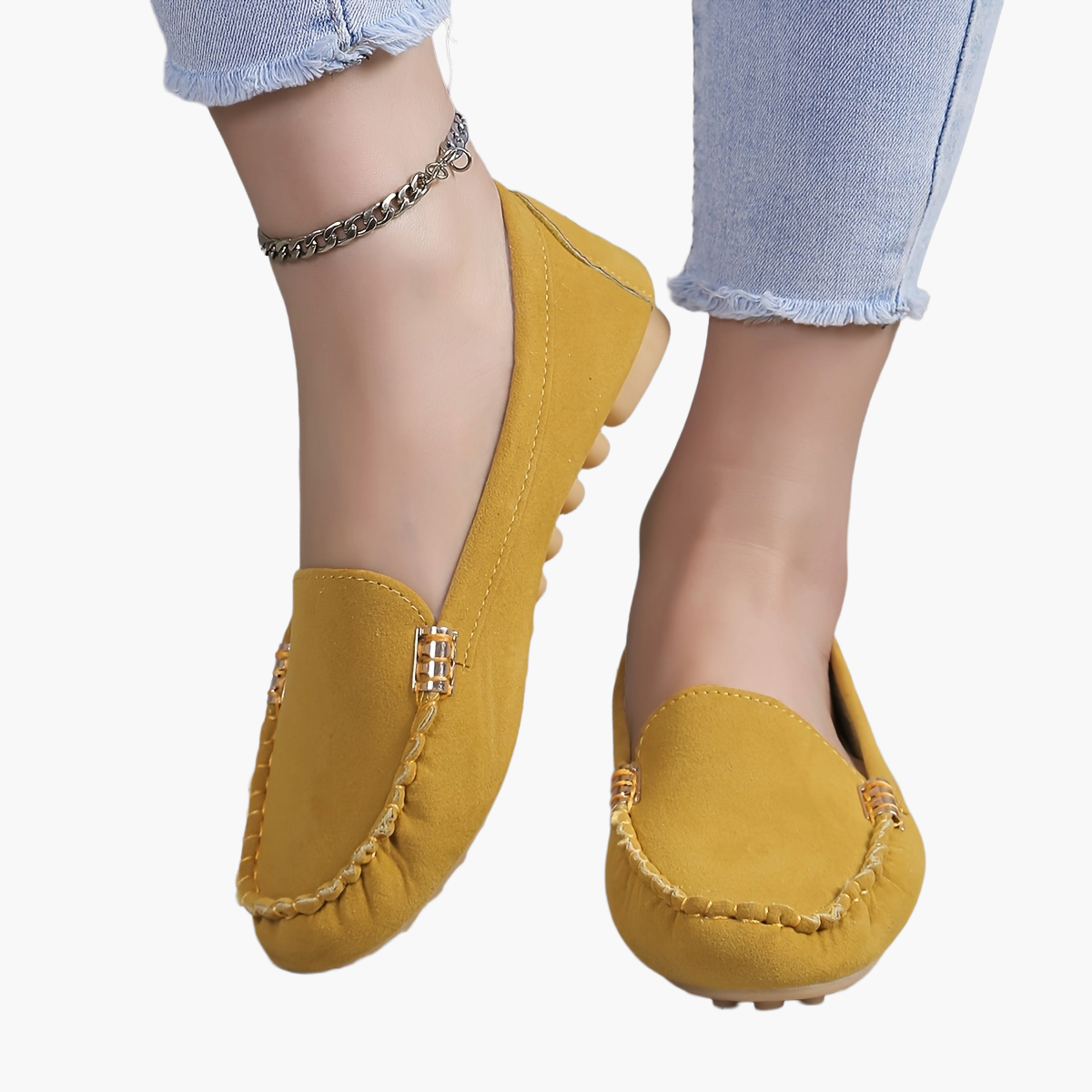 Damen Mokassins Bequeme Slipper für Alltag und Freizeit