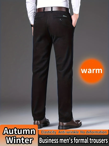 Herren Kordhose, gerade geschnitten, warm, Business Anzughose