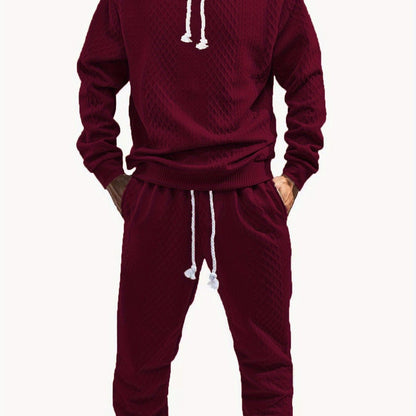 Herren Kapuzenpullover & Jogginghose Set Strukturiert Langarm Freizeitanzug Mehrfarbig