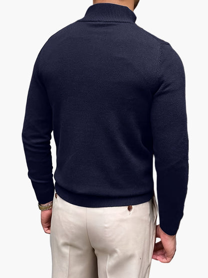 Herren Strickpullover mit Stehkragen und Reißverschluss – Eleganter Business & Freizeit Pullover