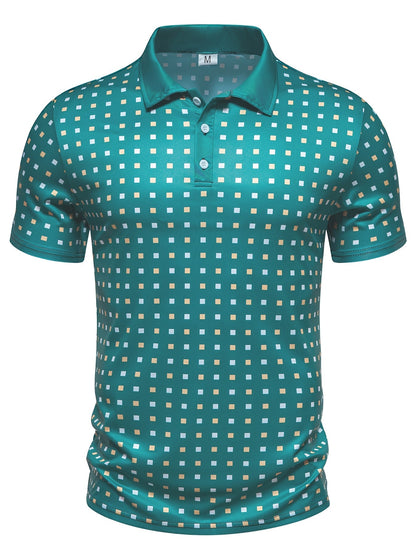 Herren Polohemd mit modernem geometrischem Muster – Stilvolles Freizeitshirt für Alltag und besondere Anlässe