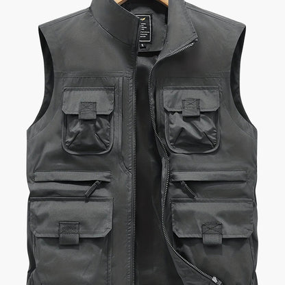 Herren Outdoor Weste mit Mehreren Taschen – Funktionelle Freizeit- und Angelweste