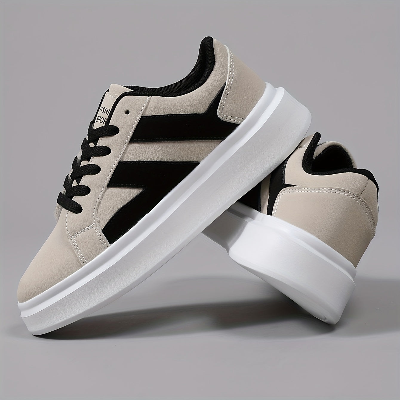 Herren Sneaker Streetstyle Low-Top mit Plateau und Kontrast-Design – Urbaner Alltagsschuh