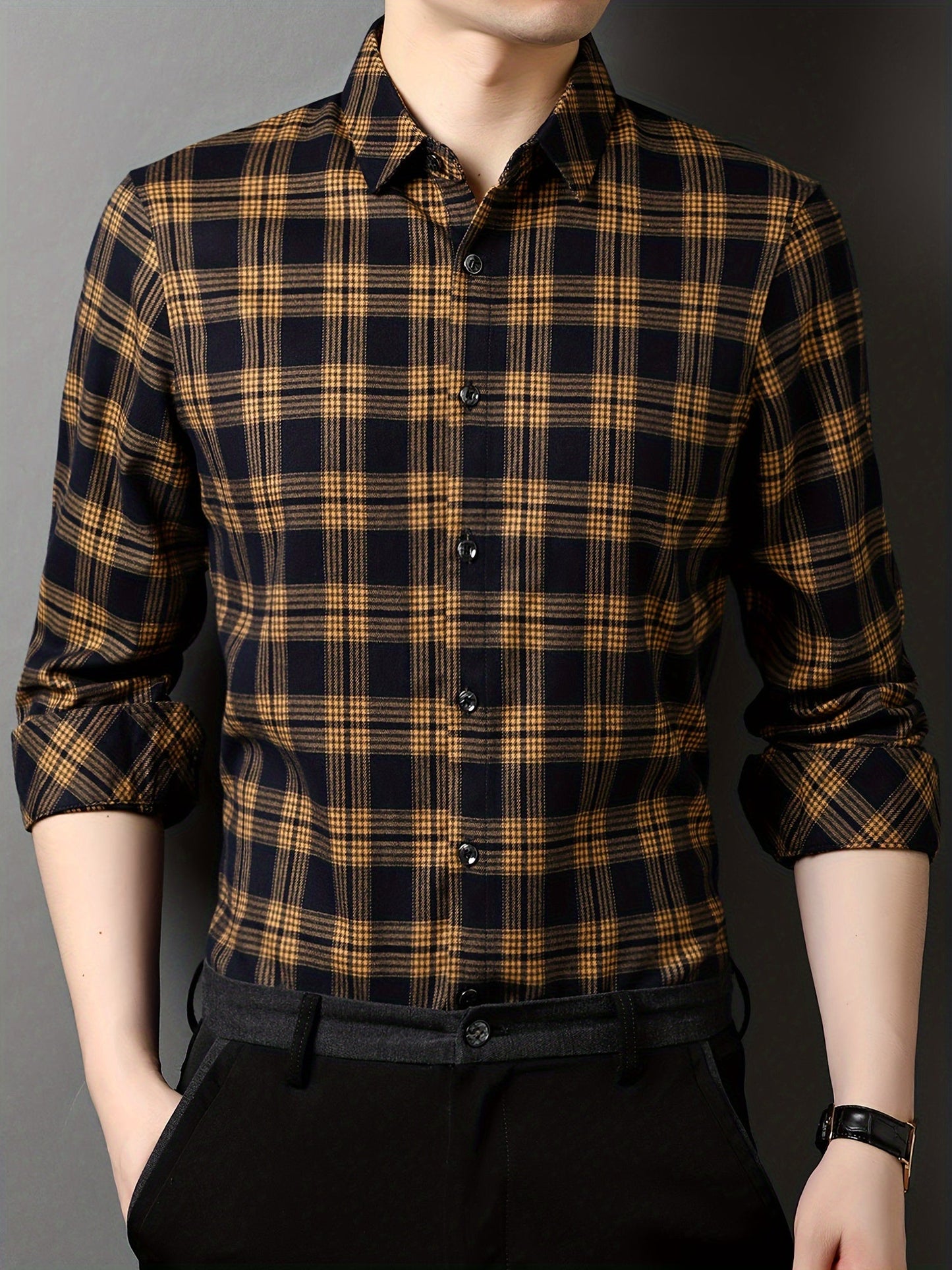 Herren Modernes Karohemd – Eleganter Freizeit- und Business-Look