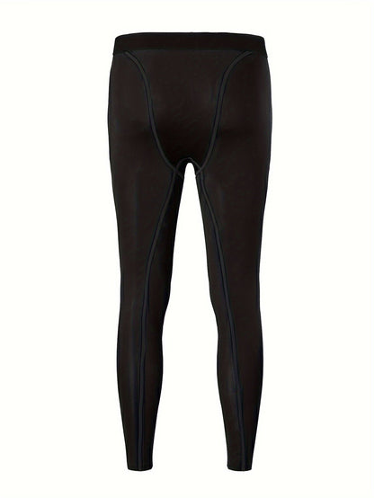 Thermo Leggings Kompressionshose Herren Schwarz 3er-Pack Stretch Warm Unterhose