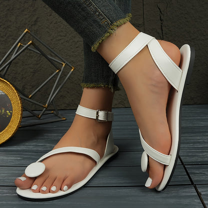 Damen Zehentrenner-Sandalen mit modernem Design und auffälligem Detail – Elegante Sommerschuhe für Alltag und Freizeit