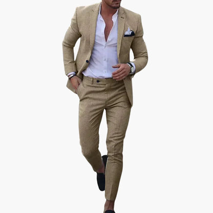 Herren Slim Fit Sommeranzug – Moderner 2-Teiler für Business, Hochzeit & Freizeit