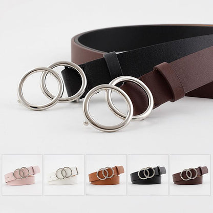 Gürtel mit Doppel-O-Ring-Schnalle in verschiedenen Farben