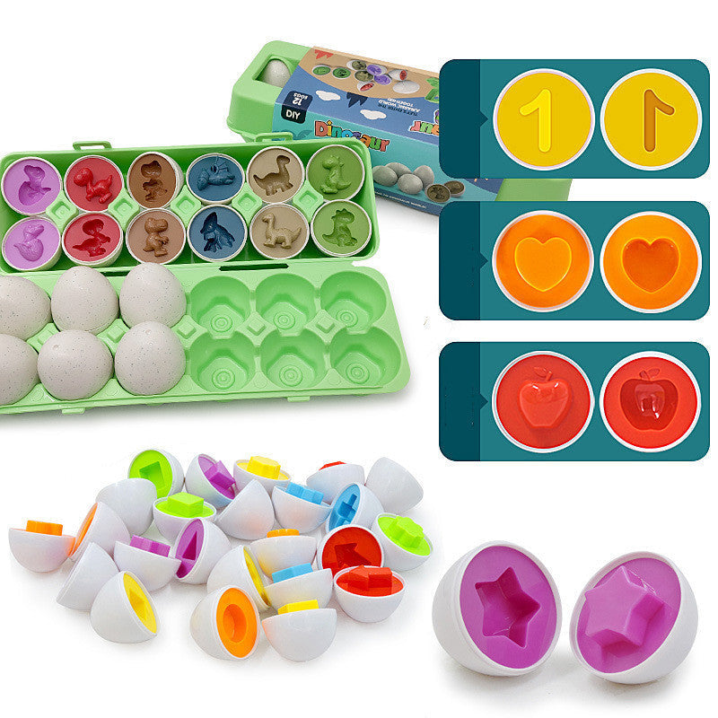 Kinder Lernspielzeug Eier-Set – Pädagogisches Steckspiel zur Formen- und Zahlenzuordnung, ab 3 Jahren