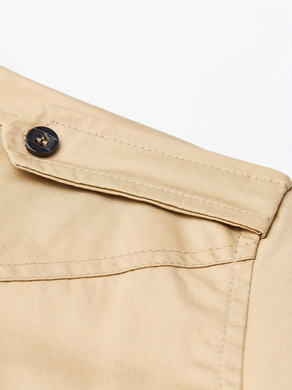 Herren Utility Hemd Kurzarm – Moderner Freizeit-Look mit Brusttasche und Schulterdetails