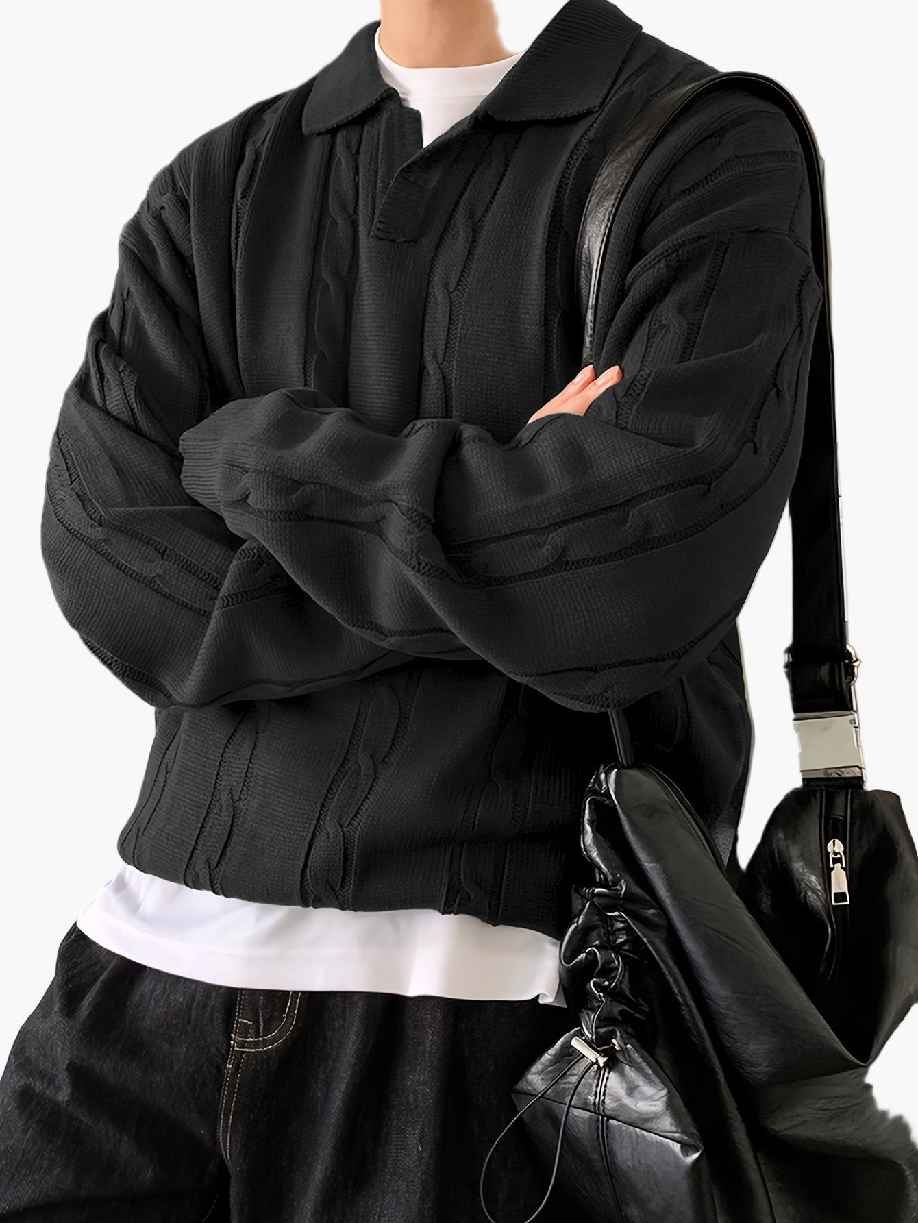 Herren Strickpullover Polo-Style – Lässiges Oberteil für Alltag und Freizeit