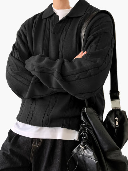 Herren Strickpullover Polo-Style – Lässiges Oberteil für Alltag und Freizeit