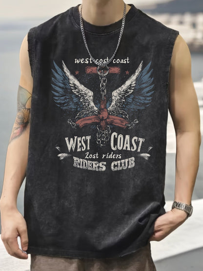 Herren Biker Tanktop West Coast Riders Club Vintage Style