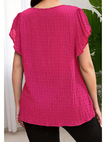 Damen Elegante Bluse mit Rüschenärmeln – Luftiges Oberteil für Alltag & Büro
