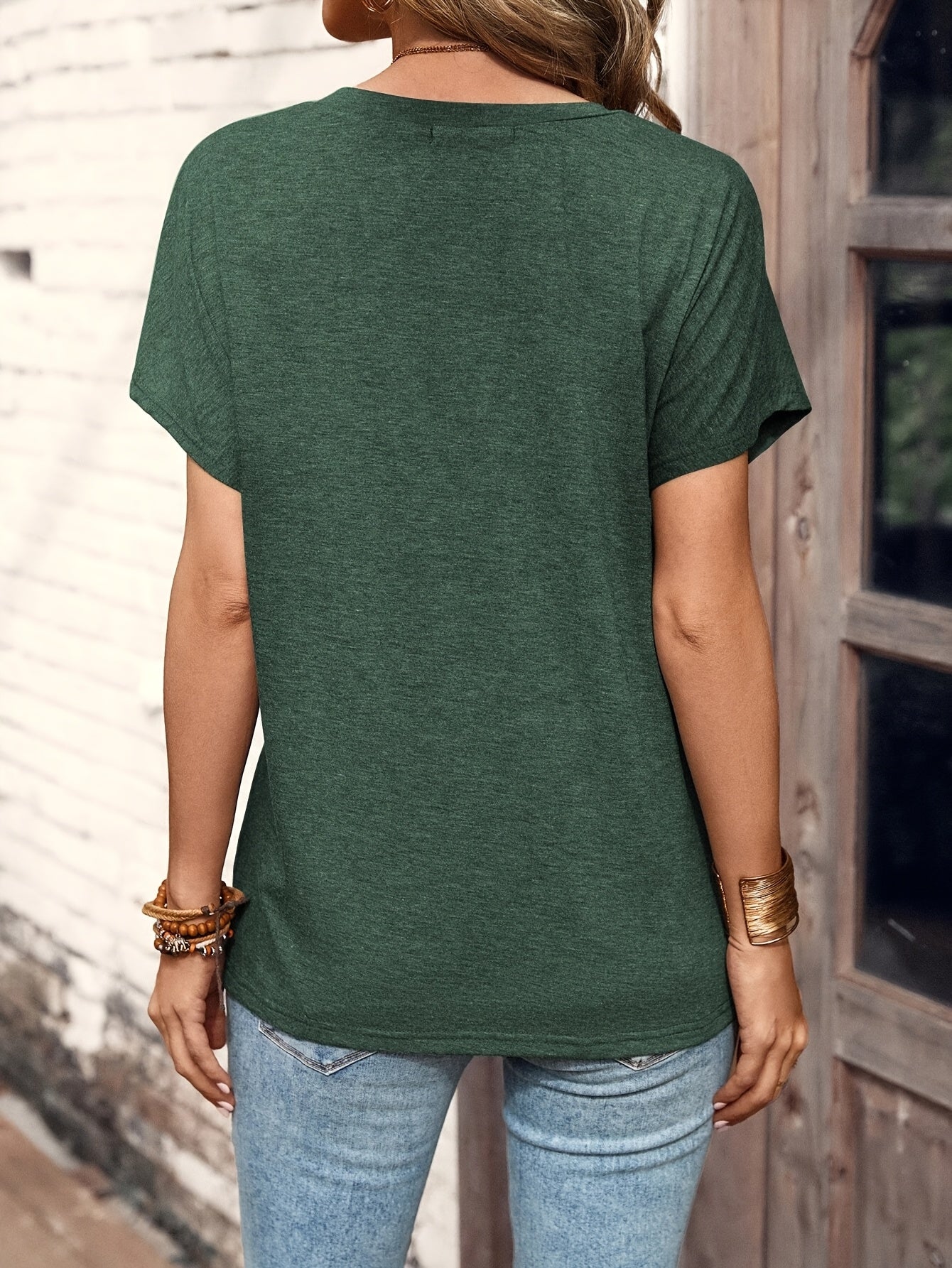 Damen Freizeitshirt mit Knopfleiste – Lockeres T-Shirt für Alltag & Freizeit