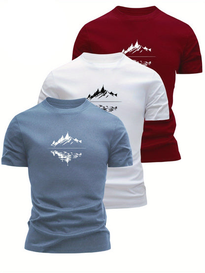 Herren T-Shirt mit Bergmotiv – Modernes Grafikshirt für Freizeit, Outdoor & Alltag