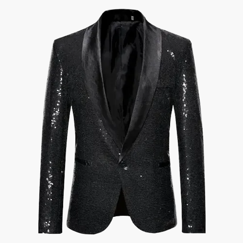 Herren Smoking Sakko mit Pailletten – Eleganter Party- und Event-Blazer