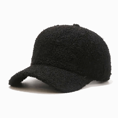 Baseballkappe aus weichem Teddy-Fleece, Unifarben, Verstellbar, Unisex