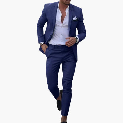 Herren Slim Fit Sommeranzug – Moderner 2-Teiler für Business, Hochzeit & Freizeit
