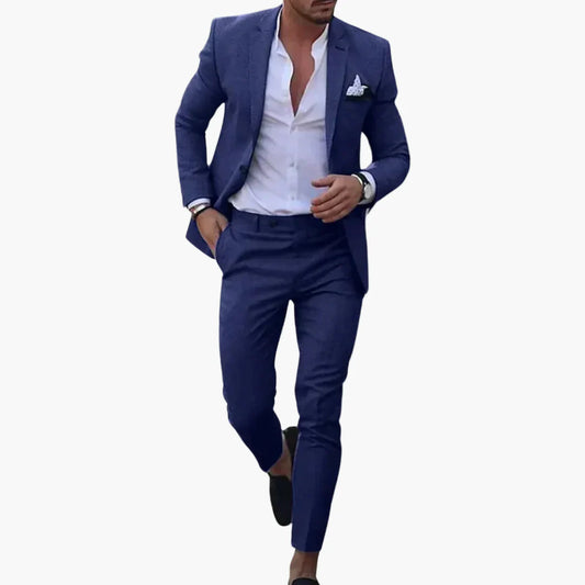 Herren Slim Fit Sommeranzug – Moderner 2-Teiler für Business, Hochzeit & Freizeit