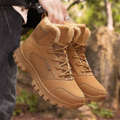 Unisex Winterstiefel Beige mit Fleecefutter und Profilsohle