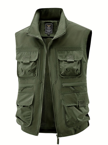 Herren Outdoor Weste mit Mehreren Taschen – Funktionelle Freizeit- und Angelweste