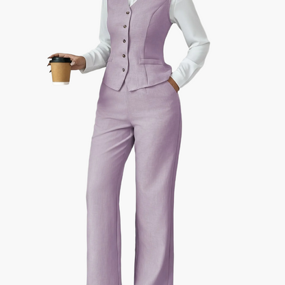 Damen Business Anzug Zweiteiler – Eleganter Büro Look mit Weste und Hose
