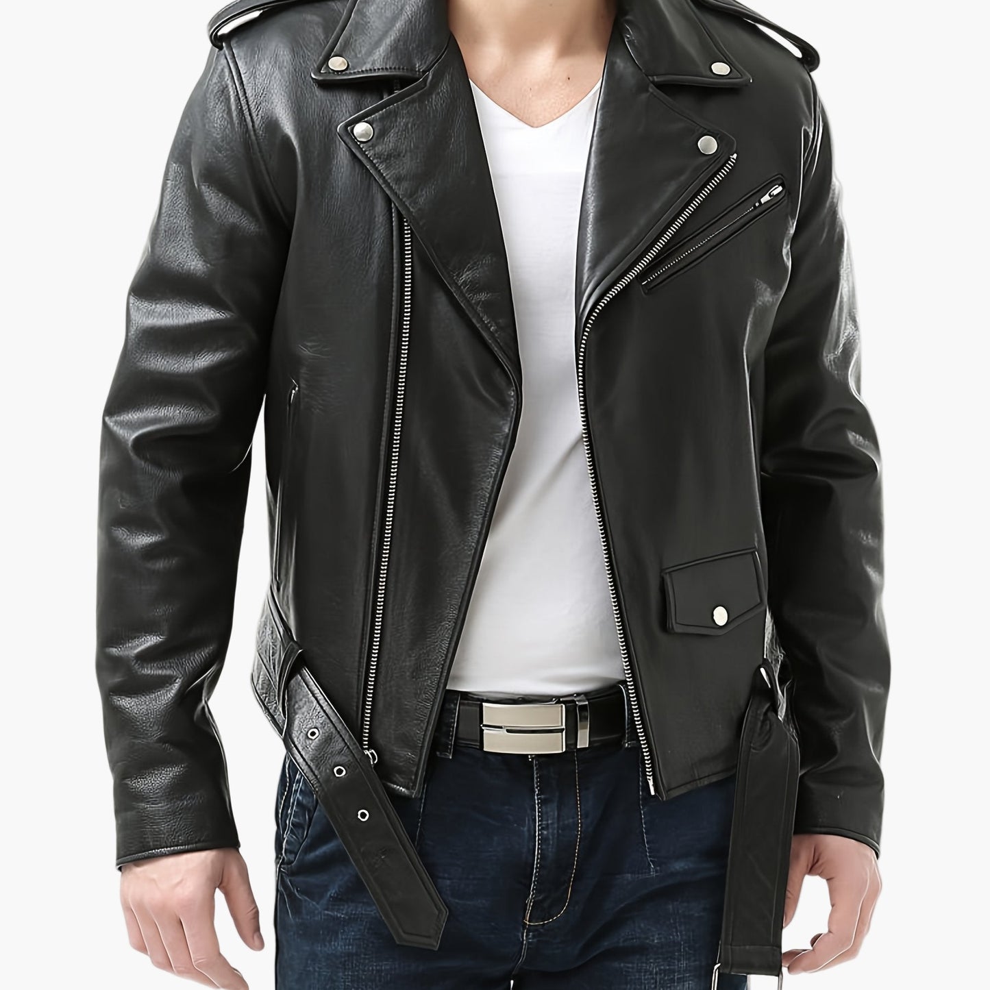 Herren Bikerjacke im Vintage-Stil – Modische Motorradjacke für Alltag und Freizeit