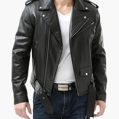 Herren Bikerjacke im Vintage-Stil – Modische Motorradjacke für Alltag und Freizeit