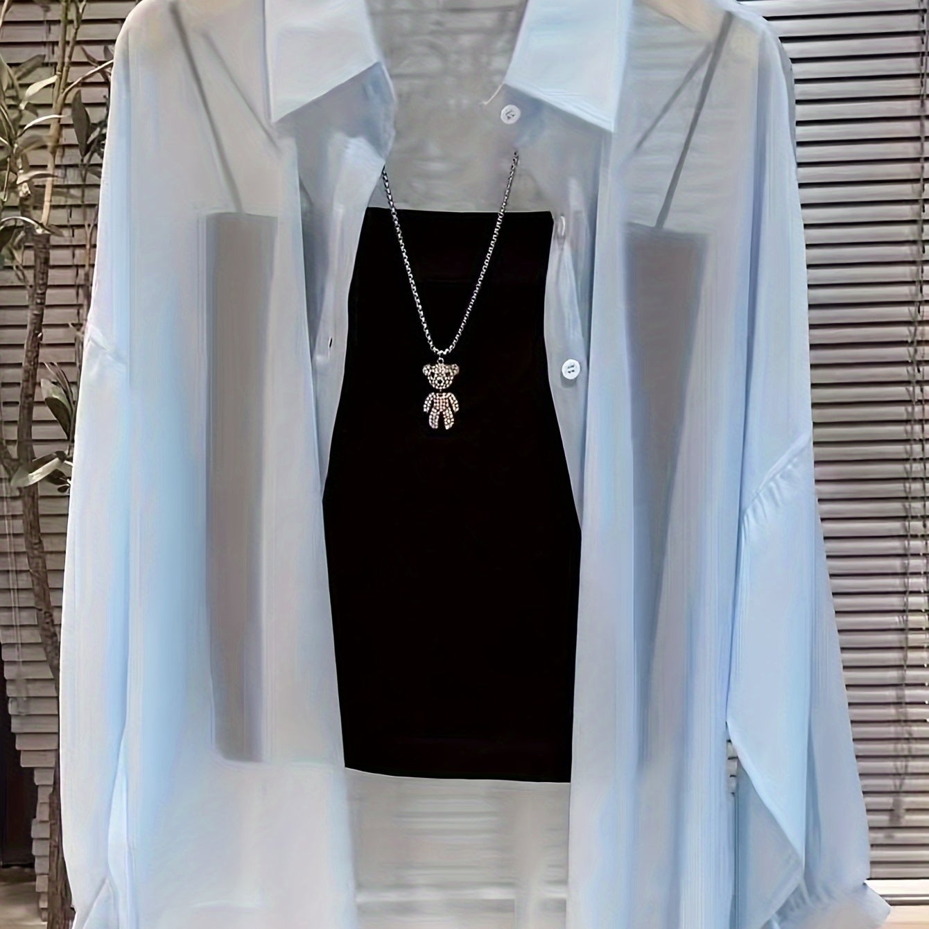Damen Elegantes Lagenlook Blusenset mit Bandeau-Top – Modisches Zweiteiler-Outfit für Büro und Freizeit