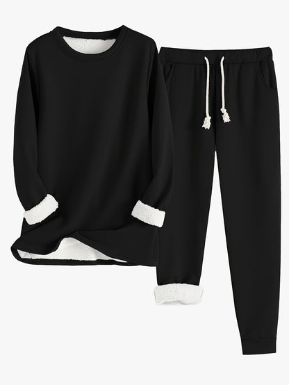 Damen Kuschelige Lounge-Set Zweiteilig – Bequemer Hausanzug für Alltag & Freizeit