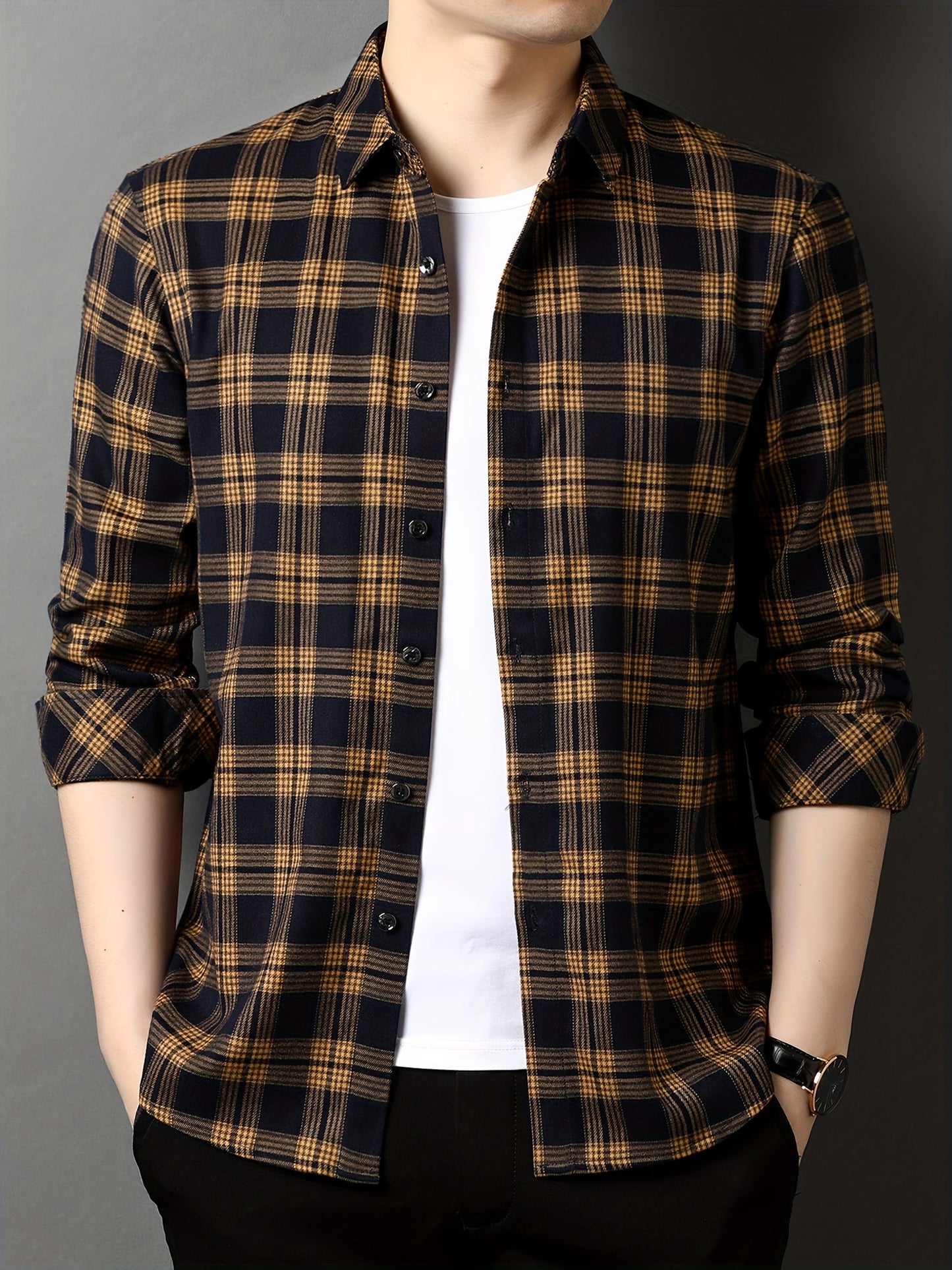 Herren Modernes Karohemd – Eleganter Freizeit- und Business-Look