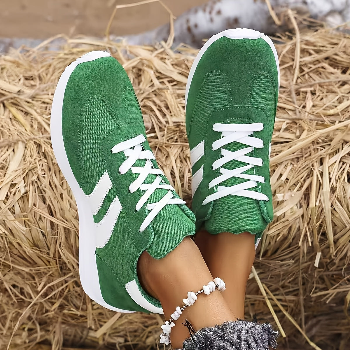Damen Sneaker Retro-Look Freizeit Komfortschuh für Alltag & Sport