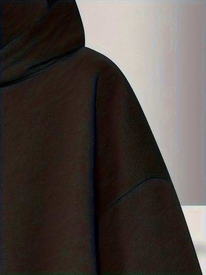 Hoodie mit Reißverschlusskragen & Kordelzug Schwarz Unisex