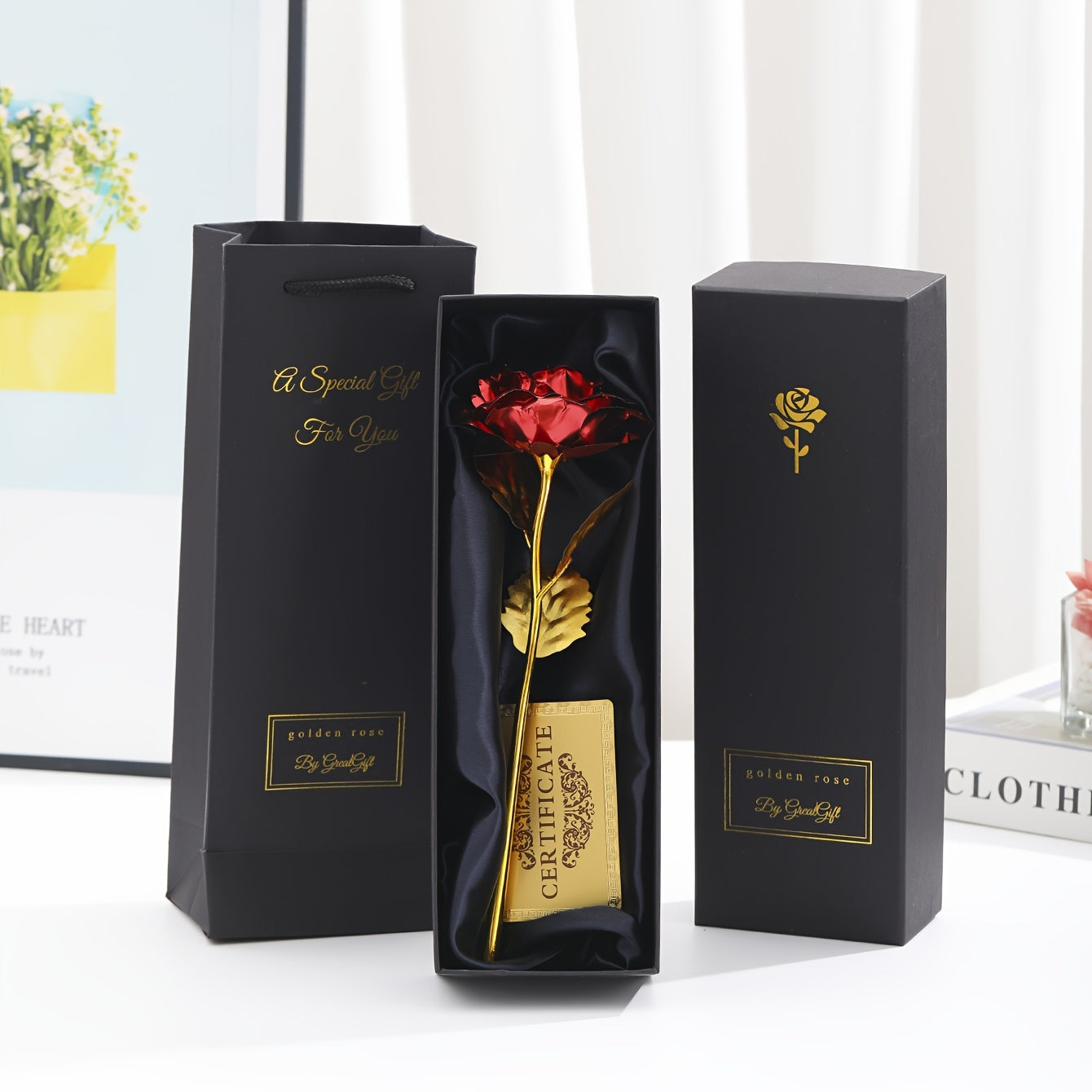 Muttertag Geschenk Deko-Rose im Luxus-Geschenkset für Damen – Ewige Kunstrose als stilvolles Präsent